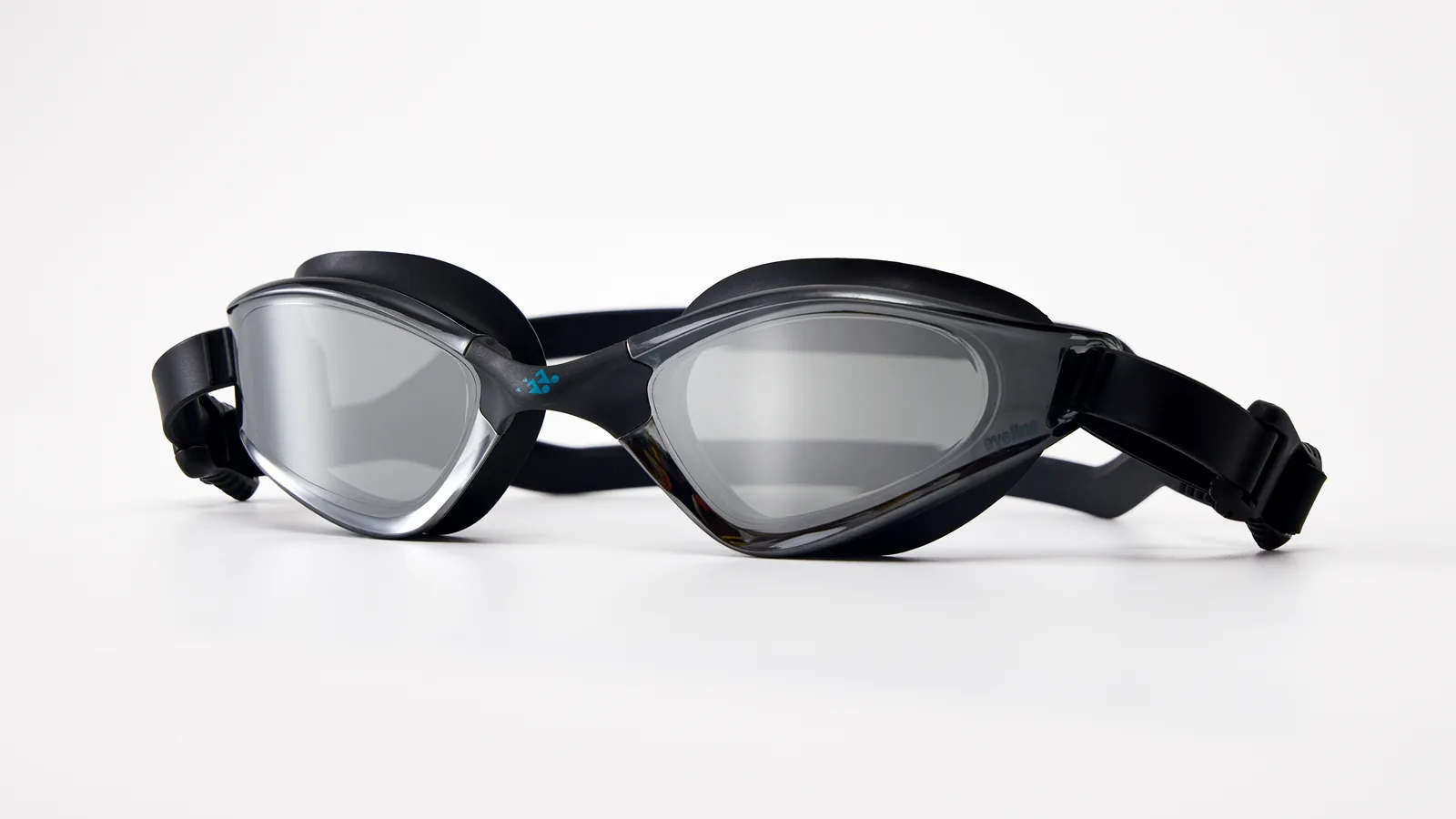 Eyeline Aqua training swim goggle, 3/4 angle showing C-Profile 3D Gasket