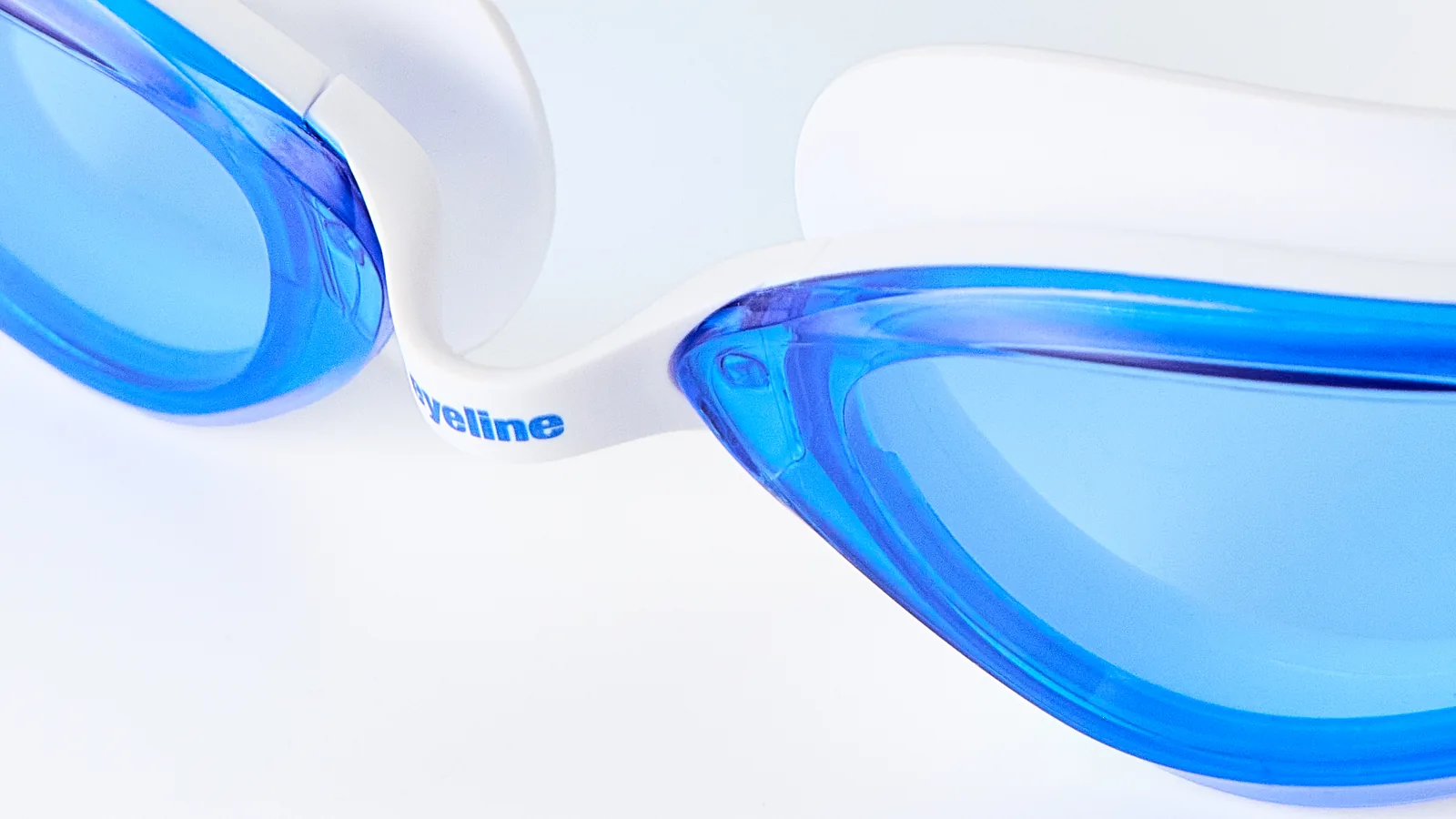 Eyeline Aquarius training swim goggle nosebridge detail with 3 Nosepiece Sizes for custom fit