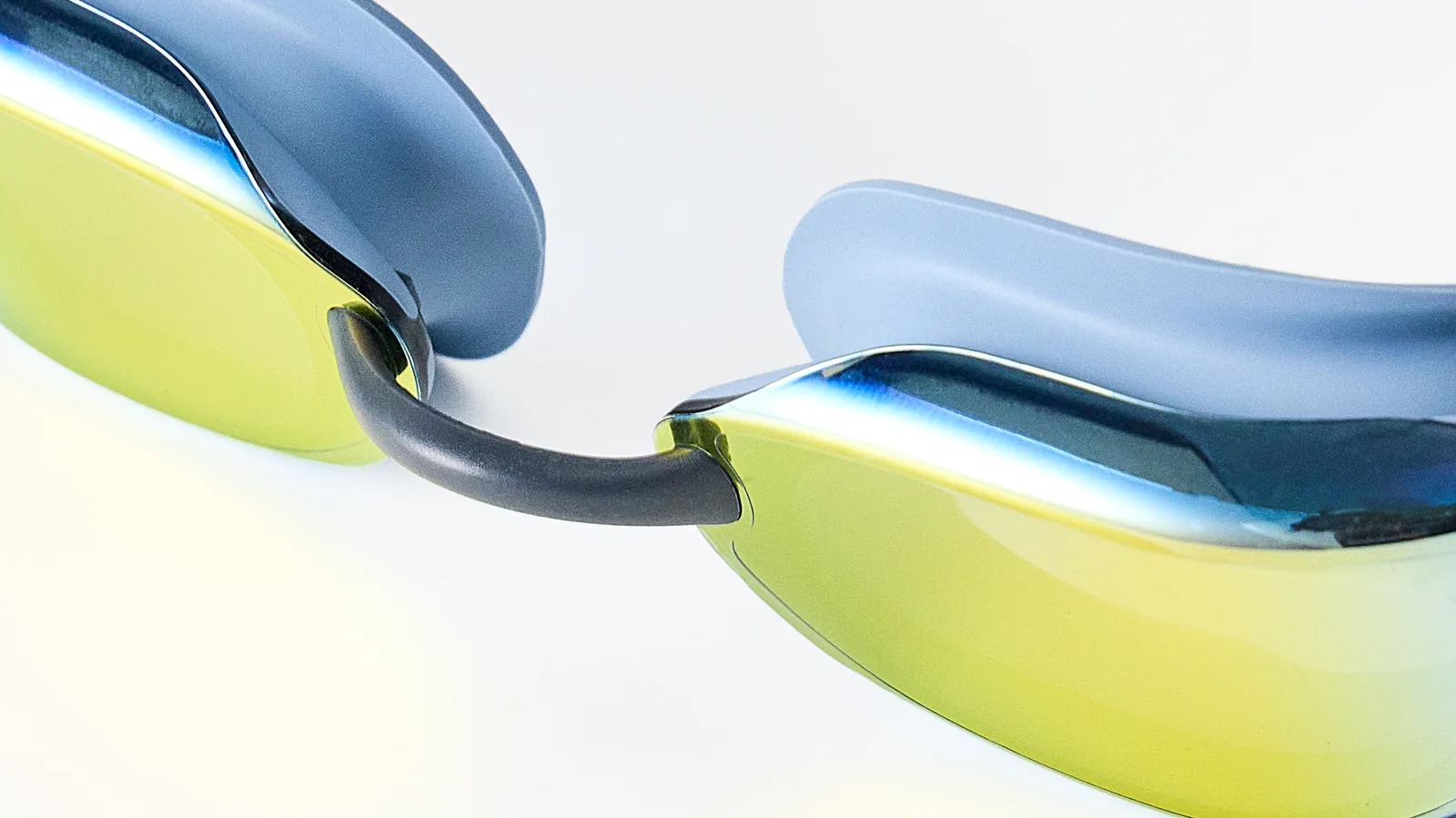 Eyeline Beams training swim goggle nosebridge detail with 3 Nosepiece Sizes for custom fit