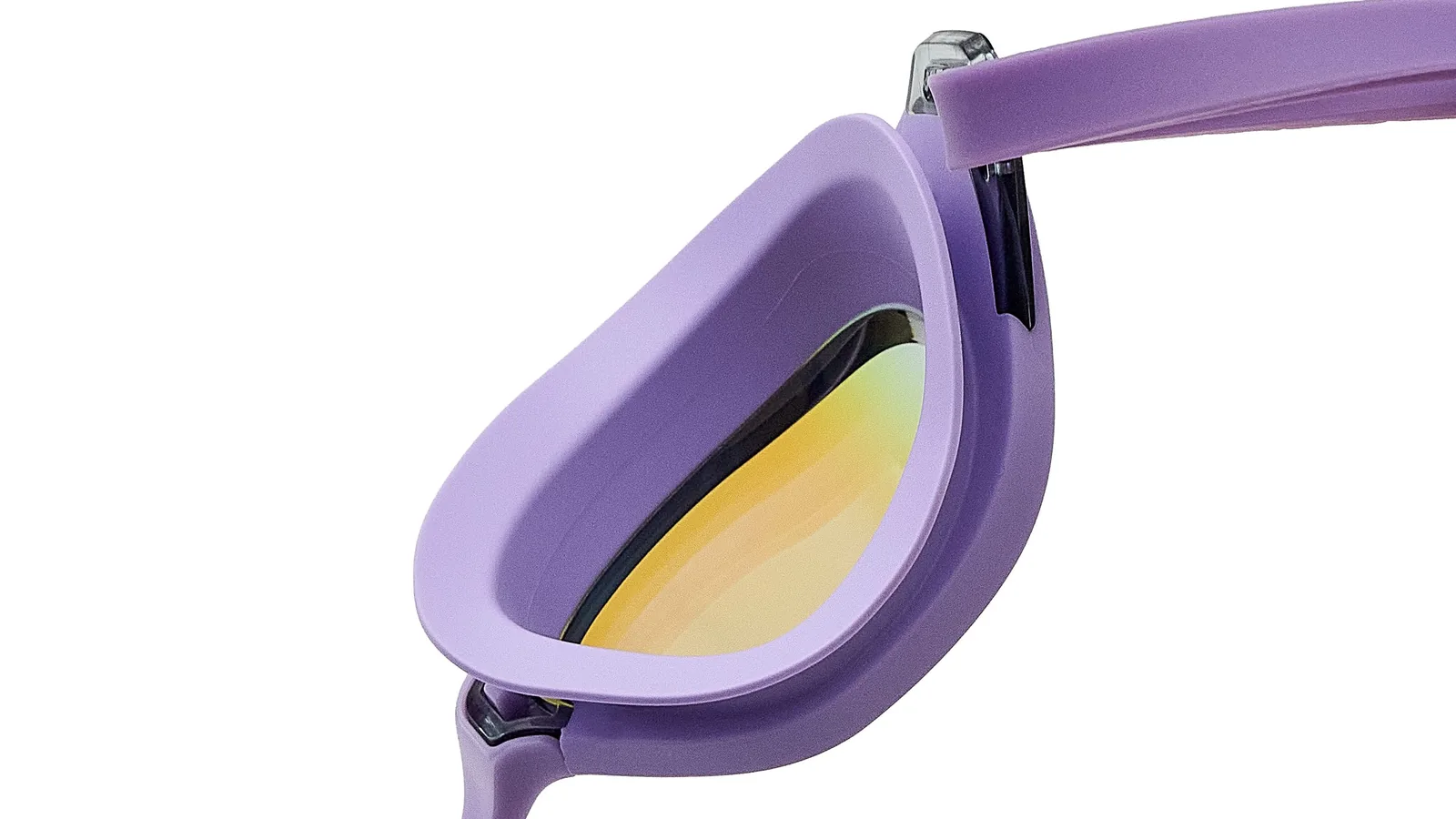 Eyeline Blade hybrid swim goggle, L-Profile 3D Gasket and inner lens detail