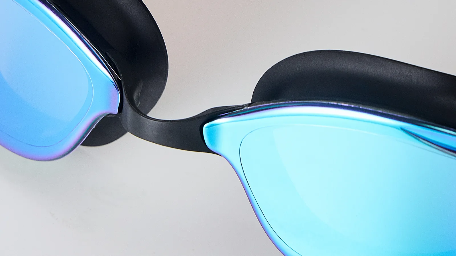 Eyeline Flo training swim goggle nosebridge detail with 3 Nosepiece Sizes for custom fit