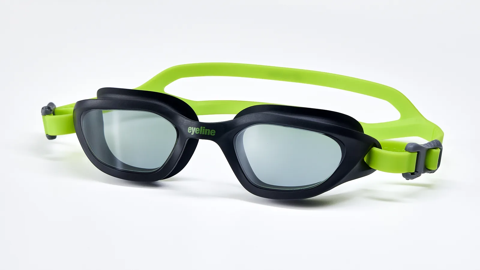 Eyeline Flux fitness swim goggle, 3/4 angle showing C-Profile 3D Gasket
