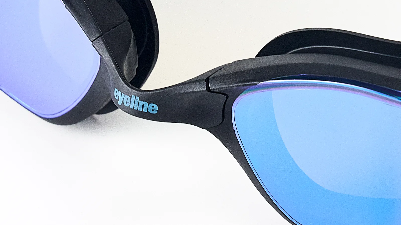 Eyeline Jetstream competition swim goggle nosebridge detail with 3 Nosepiece Sizes for custom fit