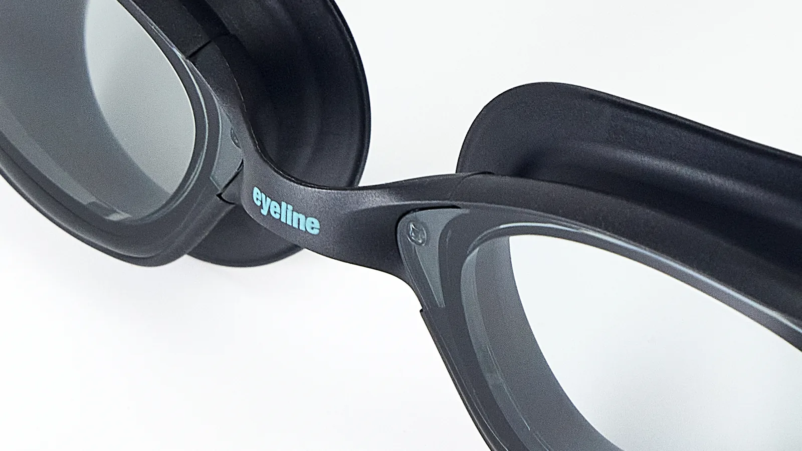 Eyeline Neptune fitness swim goggle nosebridge detail with 3 Nosepiece Sizes for custom fit