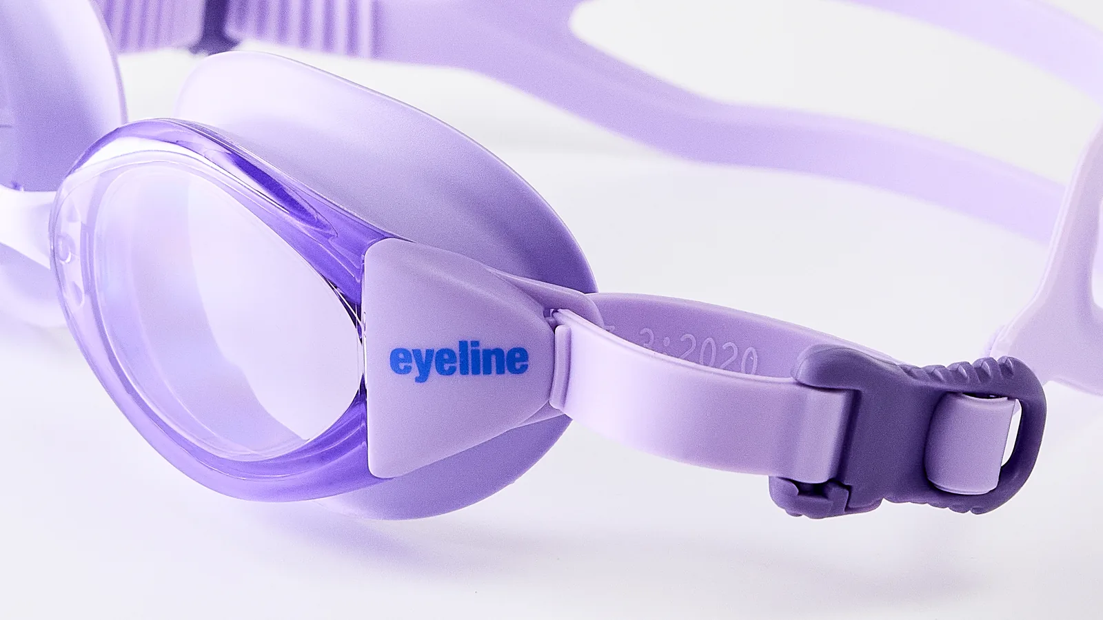 Eyeline Oracle corrective lens swim goggle lens close-up with Wide Vision