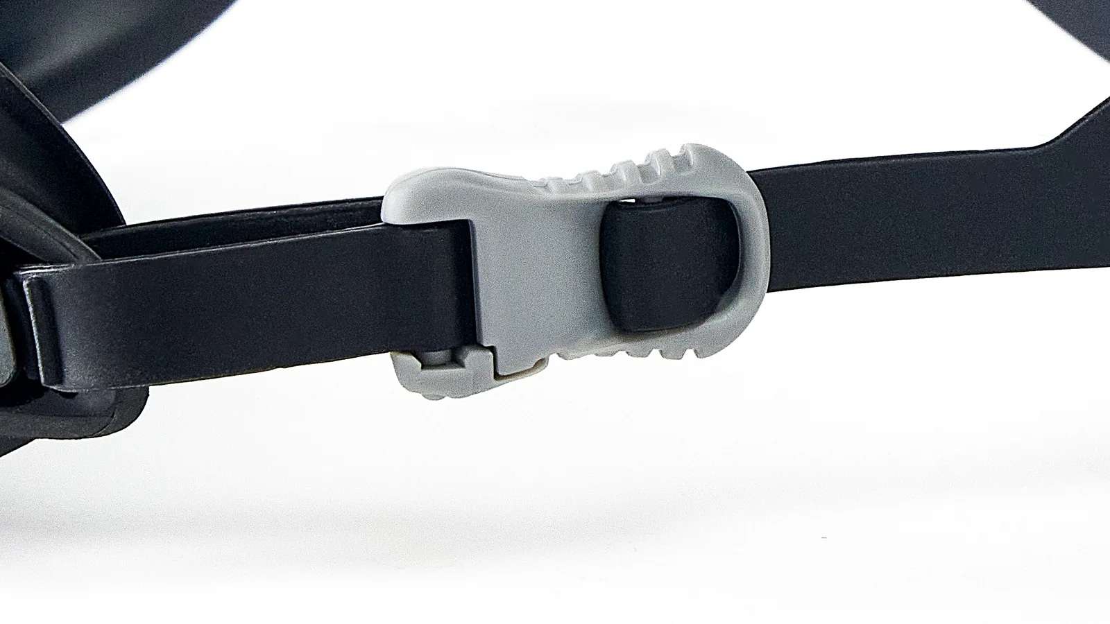 Eyeline Surge fitness swim goggle, Quick-Adjust Headband System and buckle adjuster detail