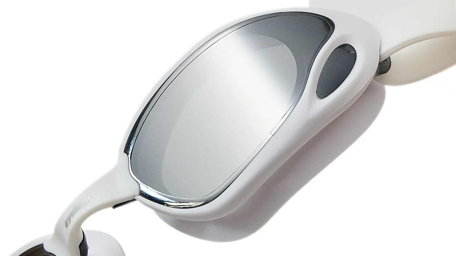 Eyeline Torrent training swim goggle, full-featured small training design, hero 3/4 lens close-up