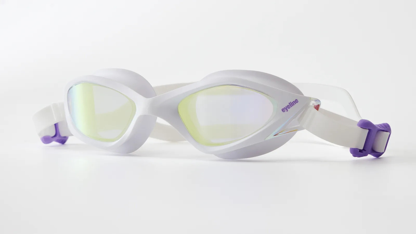 Eyeline Vortex training swim goggle, 3/4 angle showing C-Profile 3D Gasket