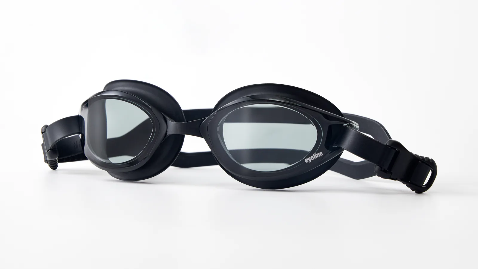 Eyeline Zevo fitness swim goggle, 3/4 angle showing C-Profile 3D Gasket
