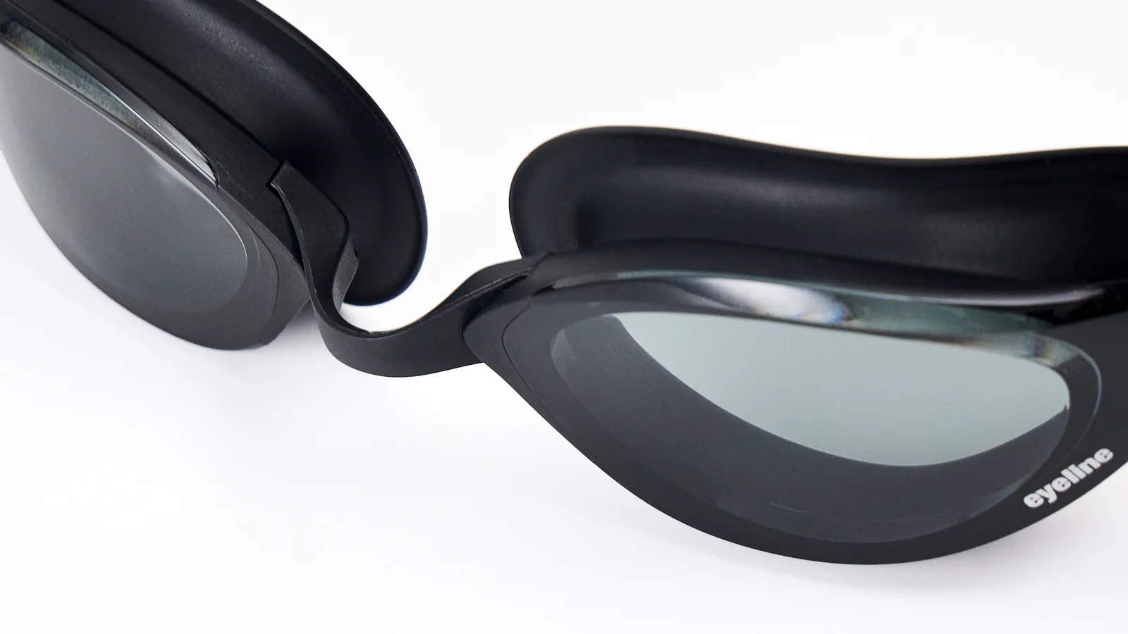 Eyeline Zevo fitness swim goggle nosebridge detail with 3 Nosepiece Sizes for custom fit